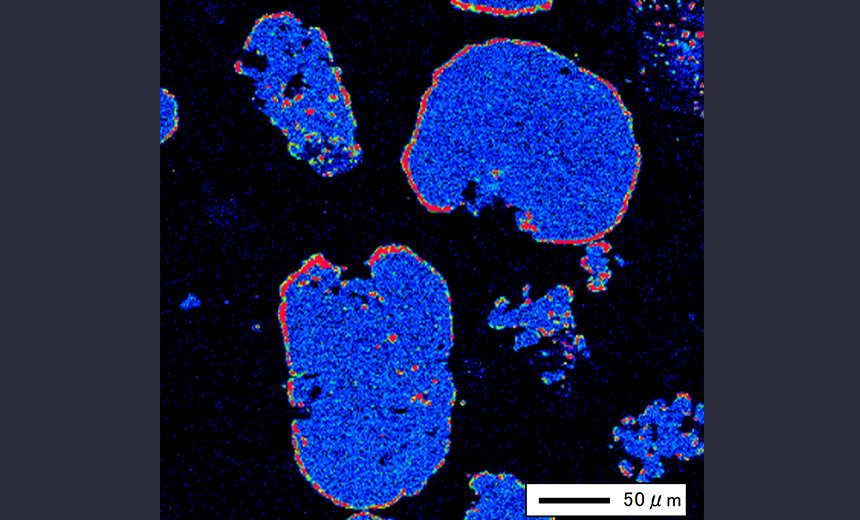 VOC分解用鉄粉「MSI-N901T」 電子顕微鏡断面写真